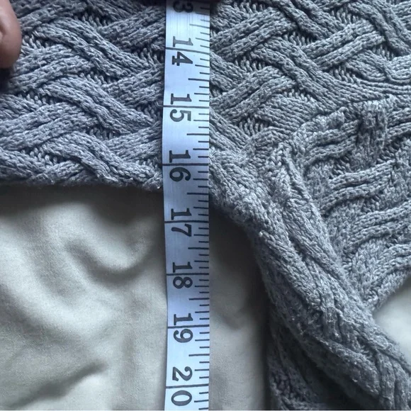 Jeanne Pierre Sweater Women’s S Gray Cable Knit Turtleneck Fisherman Pullover - Picture 6 of 8